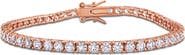 DELMAR Lab Grown White Sapphire Tennis Bracelet