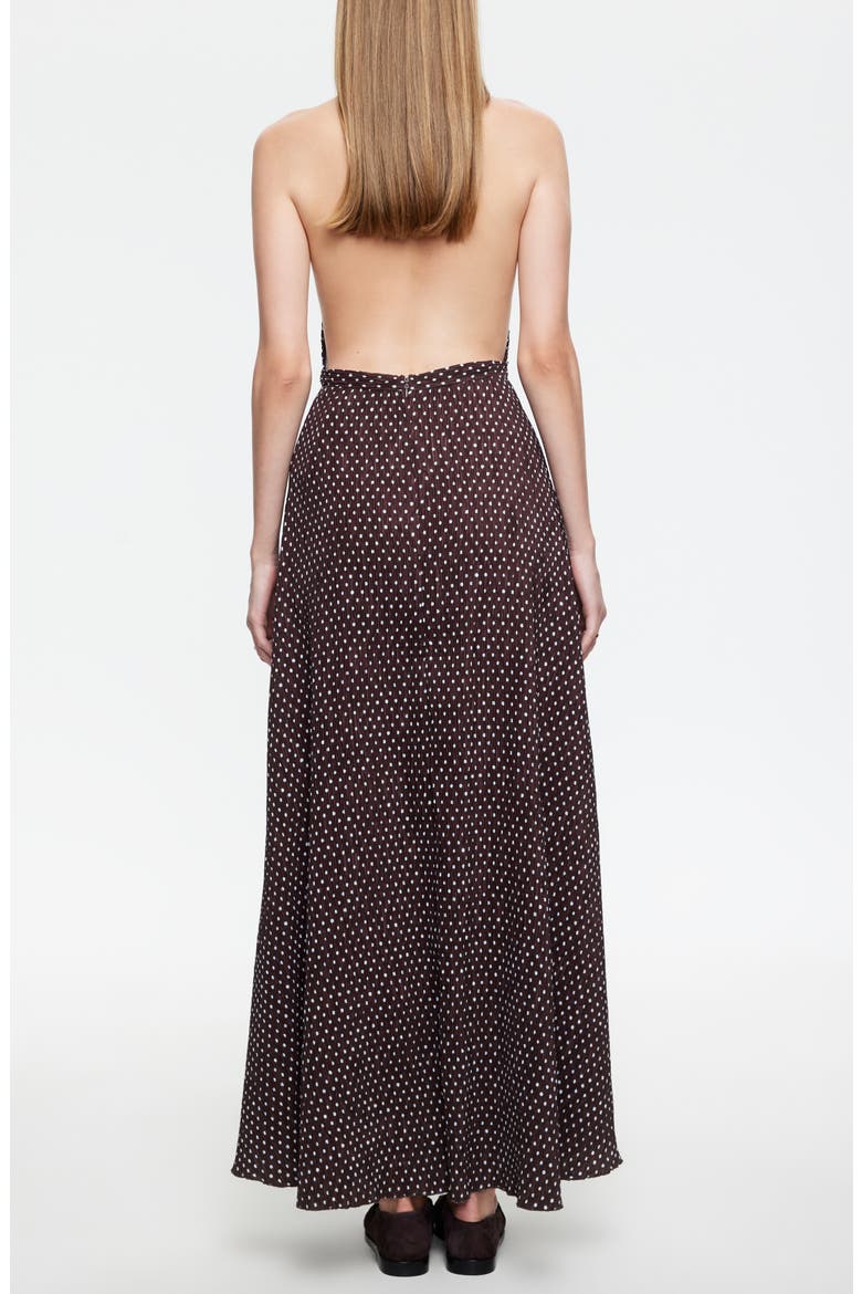 District Maxi Halter Dress, Alternate, color, CHOCOLATE BLUE POLKA
