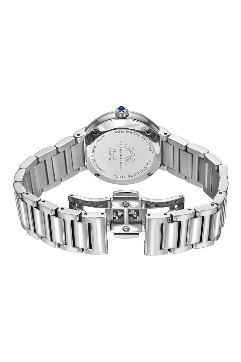 Stella Crystal Bracelet Watch, 32mm, Alternate, color, SILVER