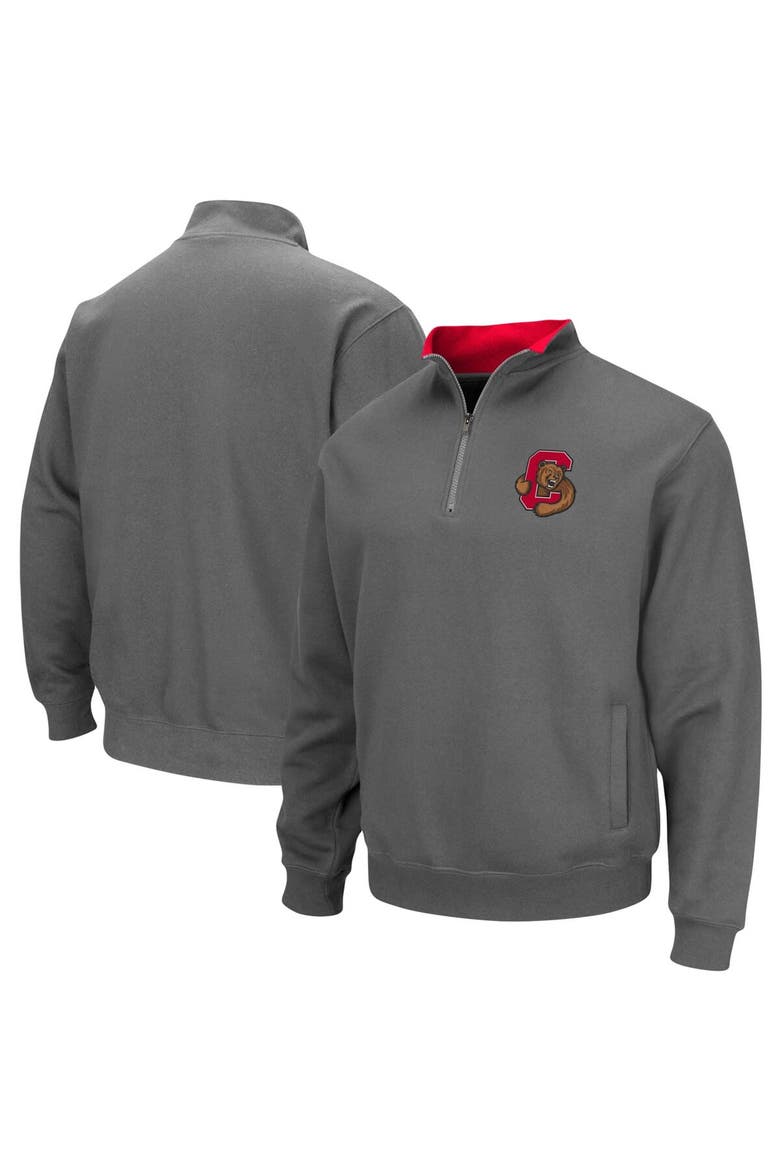 Men's Colosseum Charcoal Cornell Big Red Tortugas Logo Quarter-Zip Pullover Jacket, Main, color, Charcoal