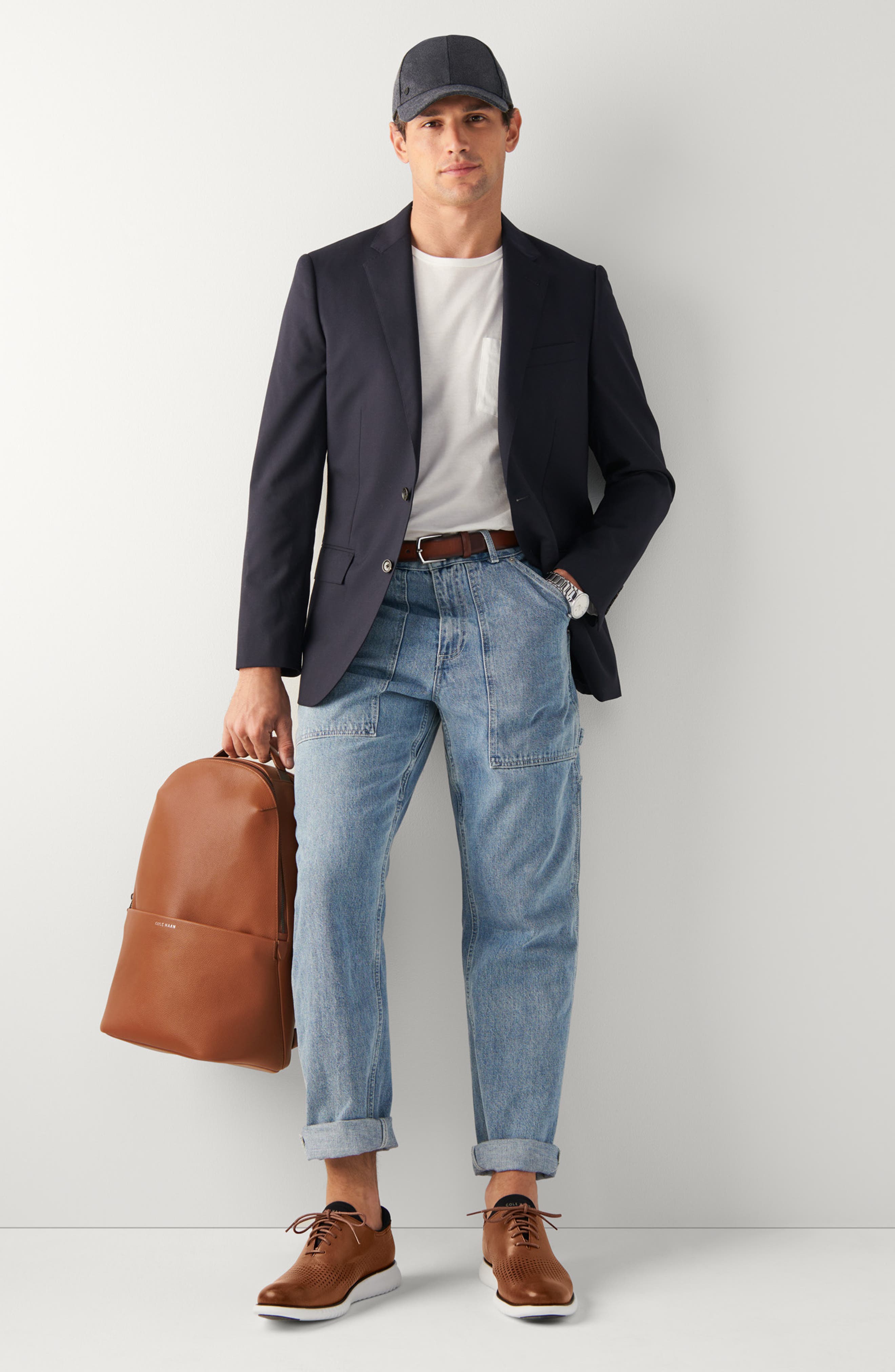 Cole Haan 2.ZeroGrand Laser Wing Derby, Alternate, color, British Tan/Black/Ivory