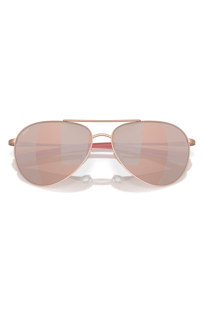 Costa Del Mar Piper 58mm Polarized Pilot Sunglasses, Alternate, color, Rose Gold / Copper Silver 580P