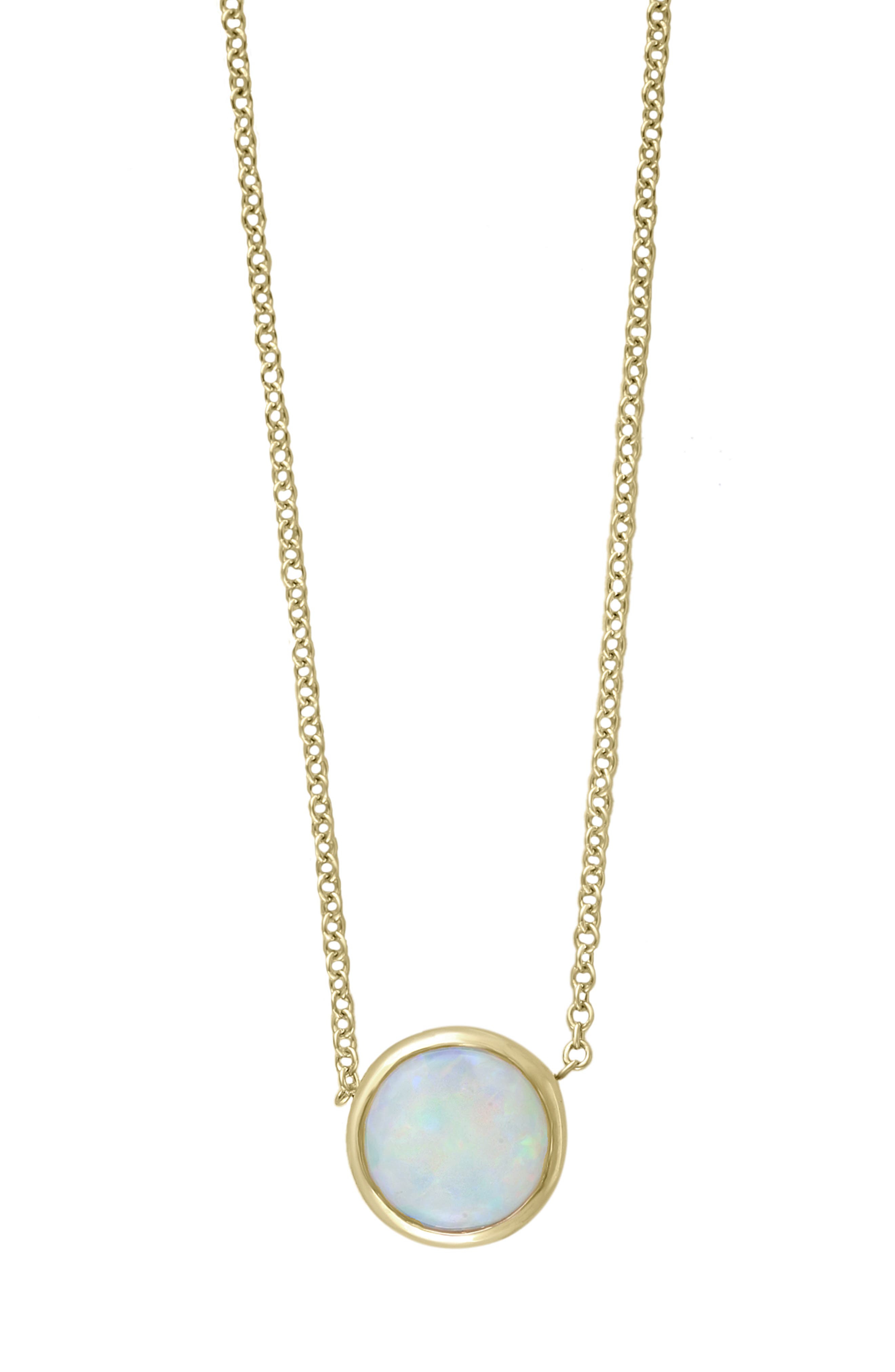 14k Gold Opal Pendant Necklace