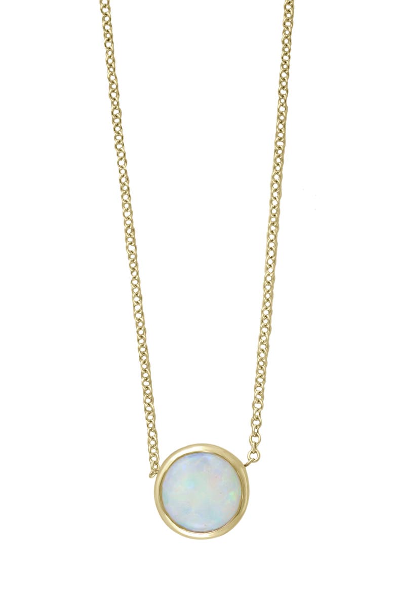 14k Gold Opal Pendant Necklace, Main, color, WHITE