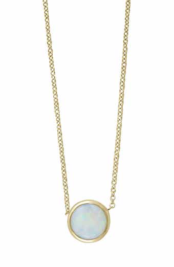 14k Gold Opal Pendant Necklace