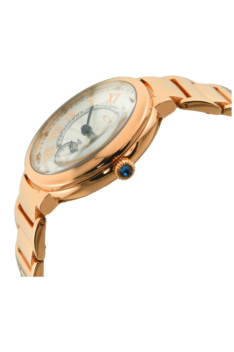 Rome Diamond Bracelet Watch, 36mm - 0.06ct., Alternate, color, ROSE GOLD