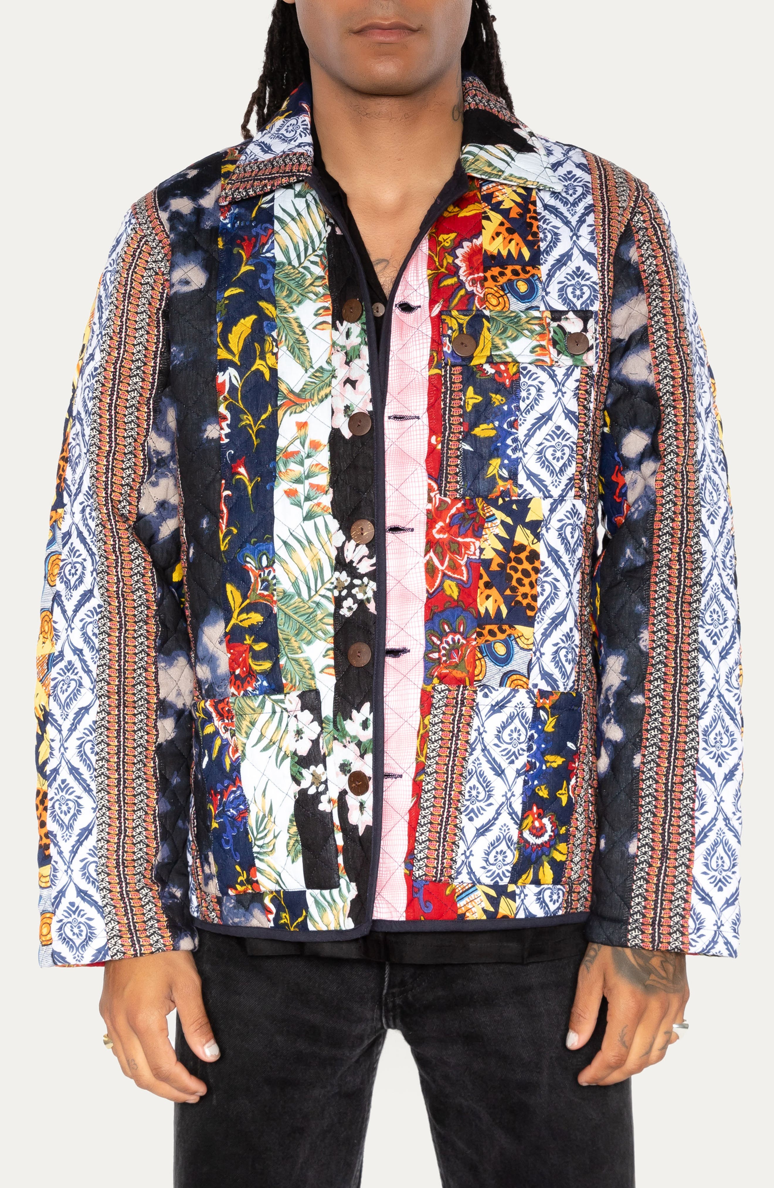 Raga Man Quilted Patchwork Jacket
