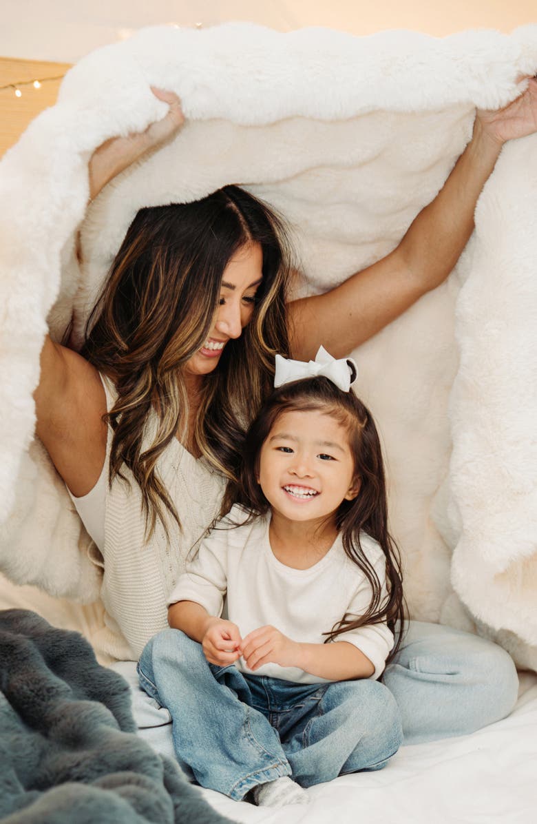 Little Giraffe Cloudscape Throw Blanket, Alternate, color, Wispy White