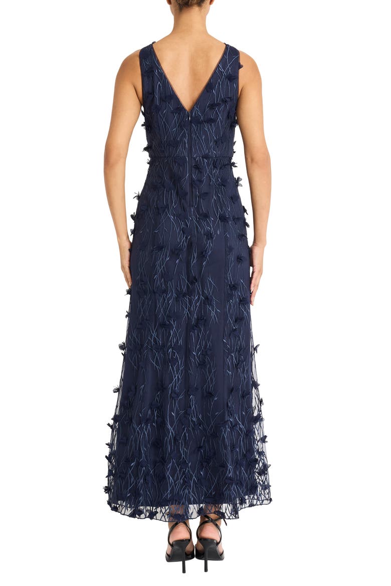 3D Embroidered Sleeveless Gown, Alternate, color, NAVY BLAZER
