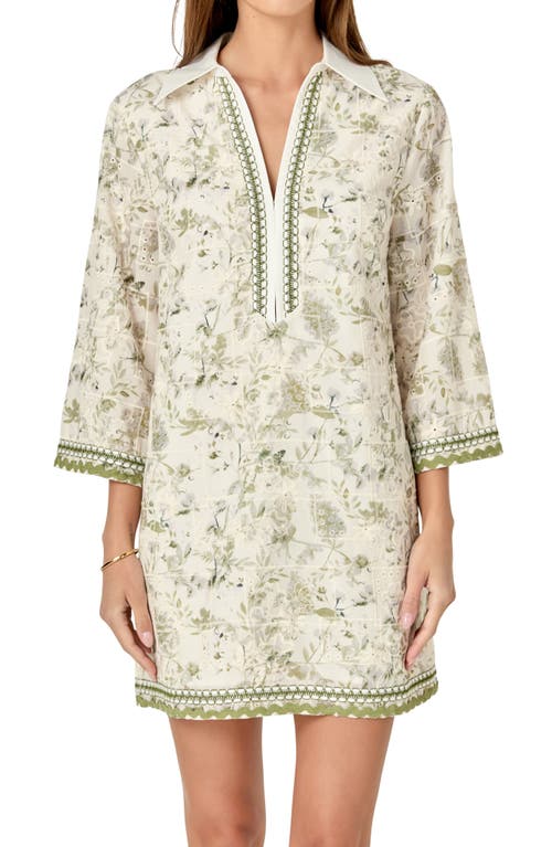 ENGLISH FACTORY ENGLISH FACTORY FLORAL EMBROIDERED COTTON MINIDRESS