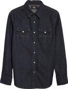 Double RL Buffalo West Slim Fit Denim Western Snap-Up Shirt