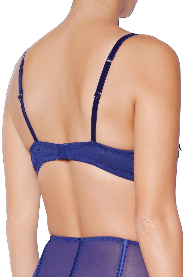 Papillion Embroiered Unlined Underwire Bra, Alternate, color, NAVY