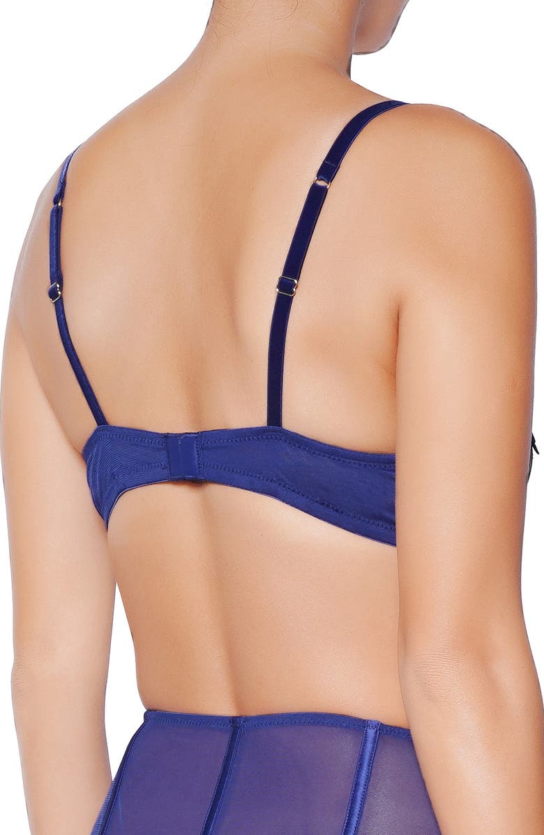 Huit Papillion Embroiered Unlined Underwire Bra, Alternate, color, Navy