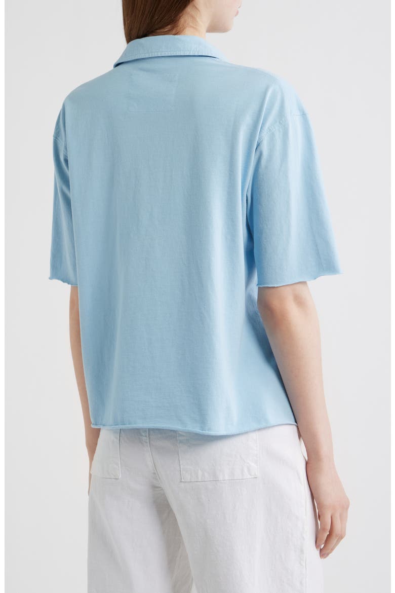 Patty Popover Cotton Top, Alternate, color, DIVE BLUE