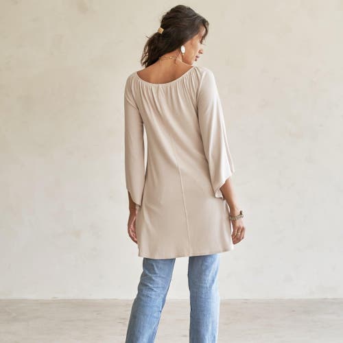Eavolu Peyto Raglan Flutter Tunic/dress In Bone