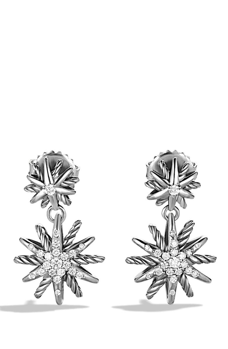 David Yurman Starburst Double Drop Earrings with Diamonds, Main, color, 