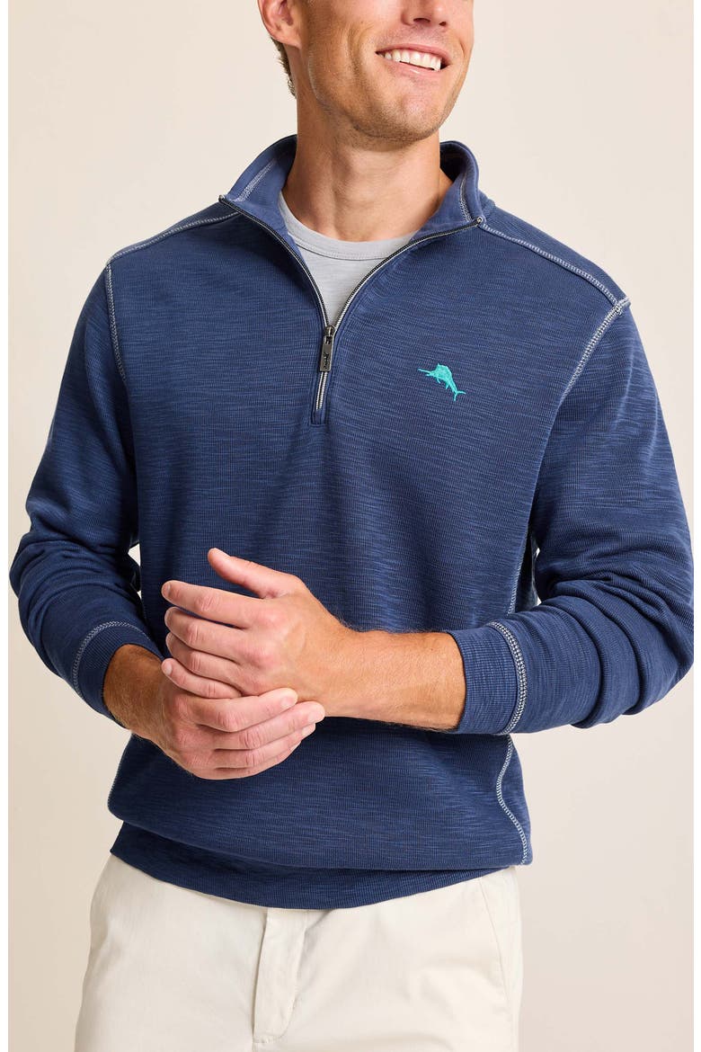 Tobago Bay Half Zip Pullover, Main, color, ISLAND NAV