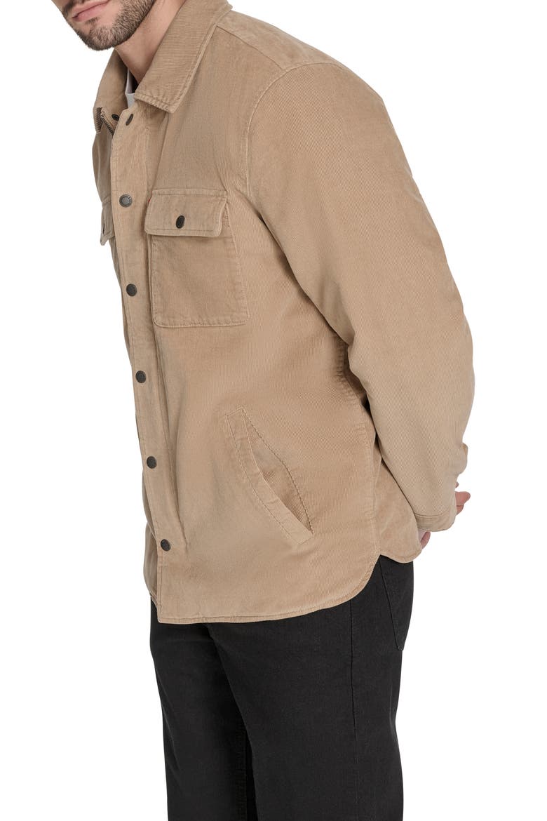 Corduroy Insulated Zip-Up Jacket, Alternate, color, TAN