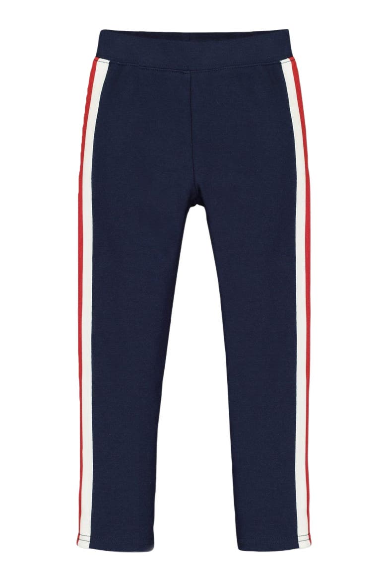 Baby Girls' Ponte Pant with Side Stripe, Infant, Alternate, color, Navy With Red and White Stripe