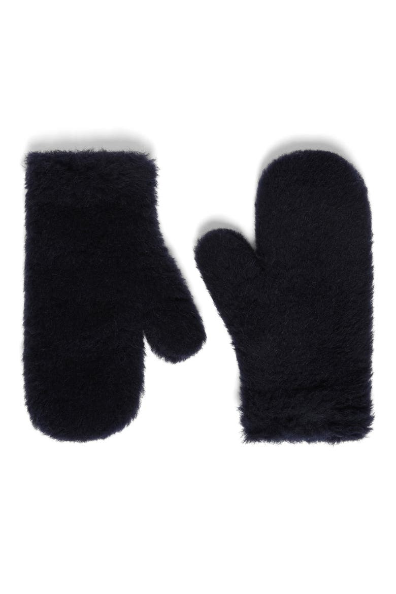 Ombrato Alpaca, Wool & Silk Teddy Mittens, Main, color, MIDNIGHTBLUE