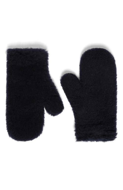 Max Mara Ombrato Alpaca, Wool & Silk Teddy Mittens In Blue
