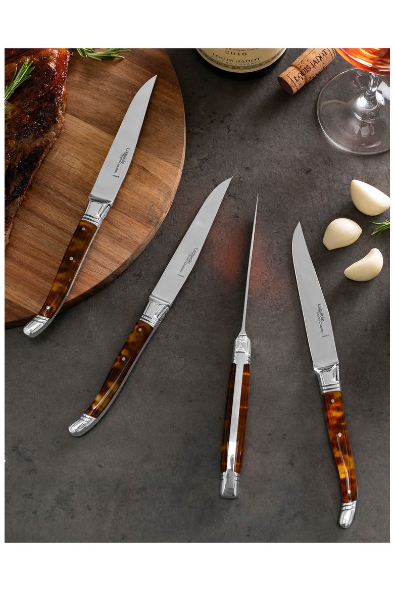 Set of 4 Laguiole Steak Knives, Alternate, color, TORTOISE SHELL