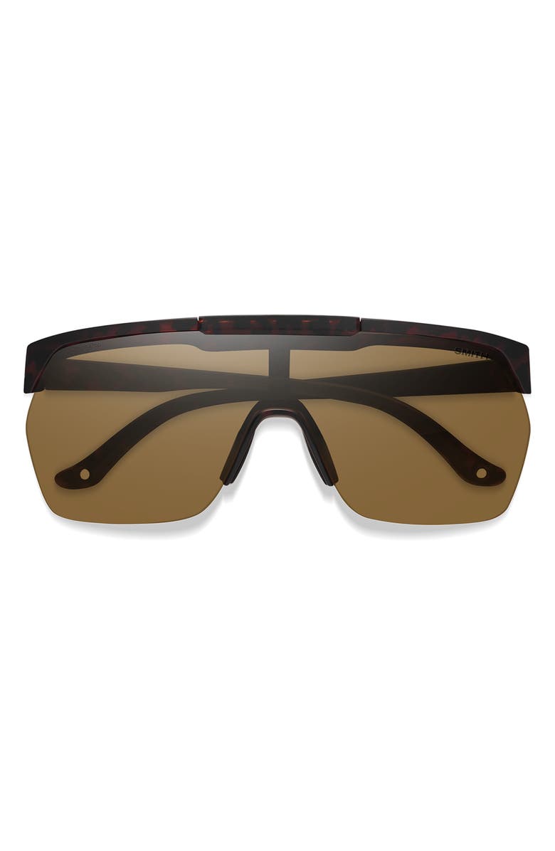 Smith XC 138mm ChromaPop<sup>™</sup> Polarized Oversize Shield Sunglasses, Main, color, Matte Tortoise / Brown