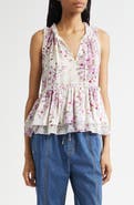 Cinq à Sept Midsummer Bloom Messina Sleeveless Peplum Top