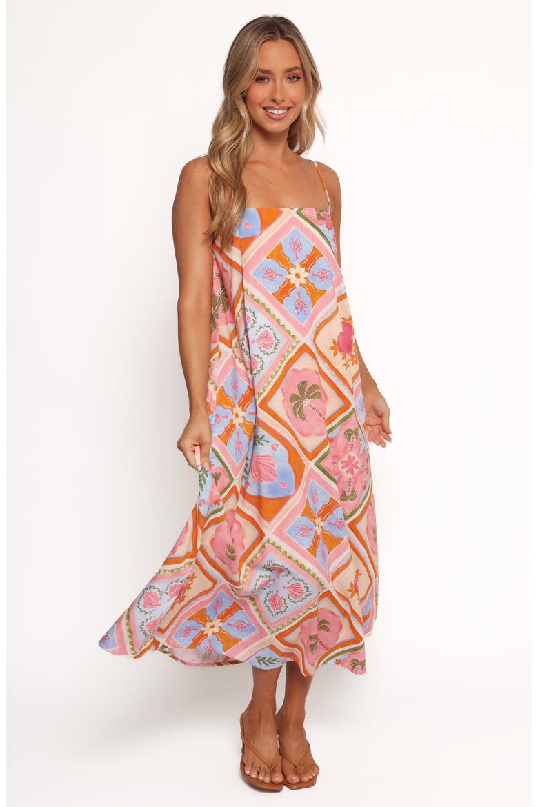 Gisela Print Sundress, Alternate, color, MULTI TILE