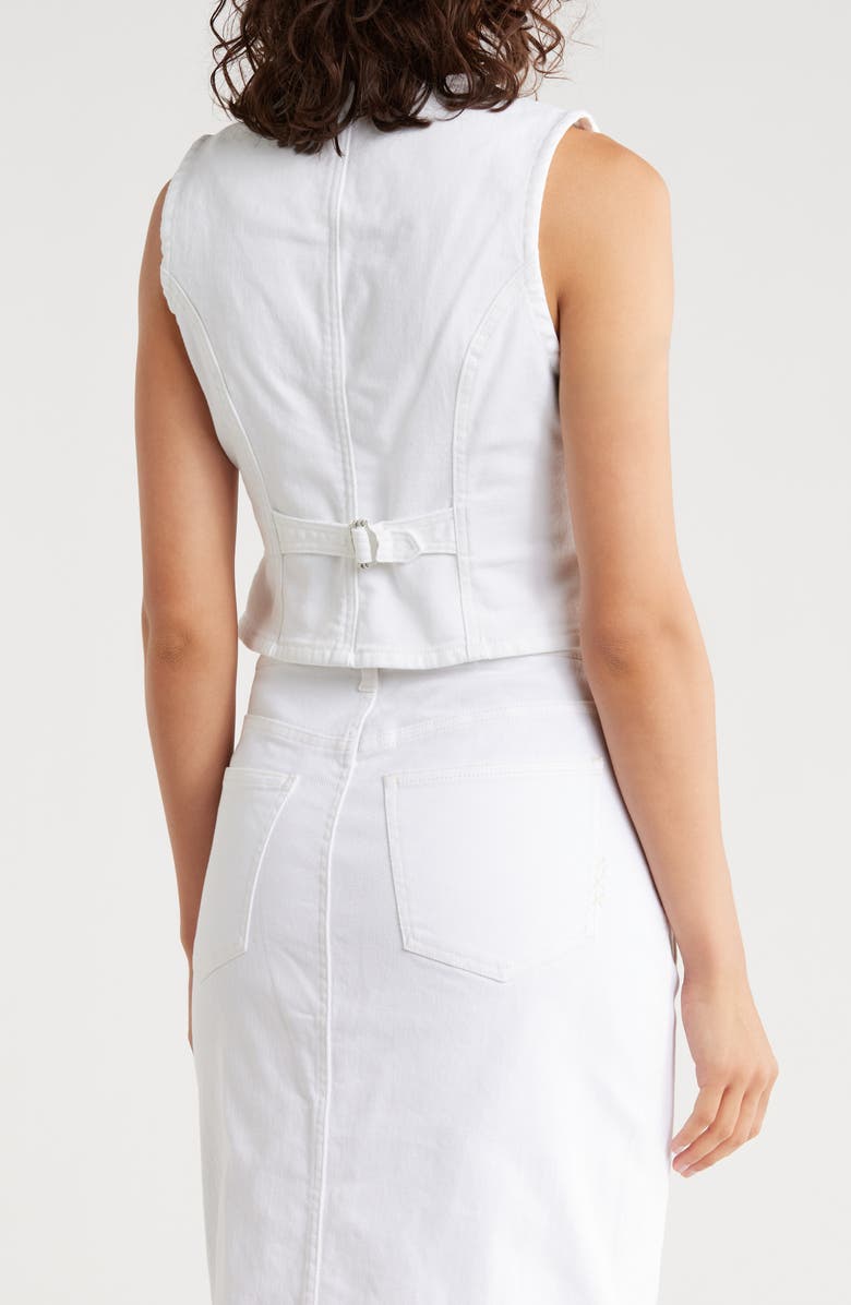 Scotch & Soda The Denim Crop Vest, Alternate, color, Blanc De Blanc