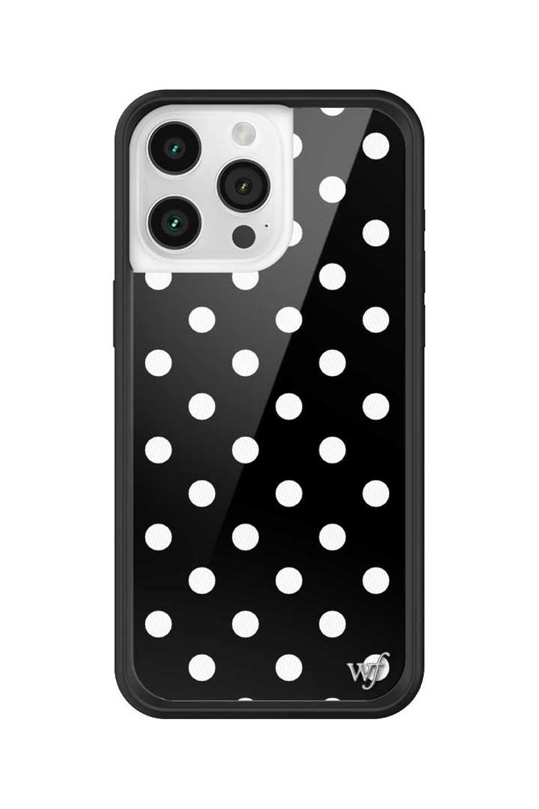 Polka Dot | Black and White iPhone Case, Alternate, color, Black