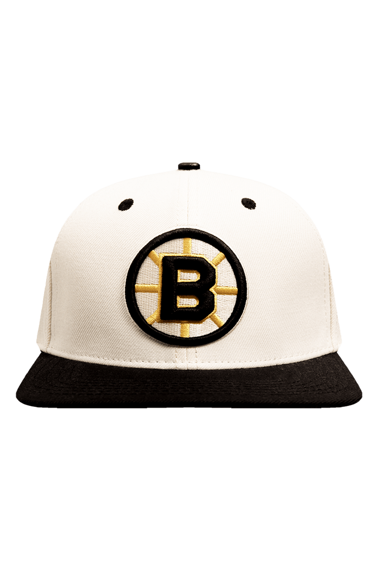 PRO STANDARD Men's Pro Standard Cream Boston Bruins Retro Classic Logo Snapback Hat, Alternate, color,