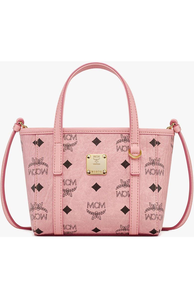 MCM X-Mini Toni Top-Zip Shopper in Visetos, Main, color, Pink