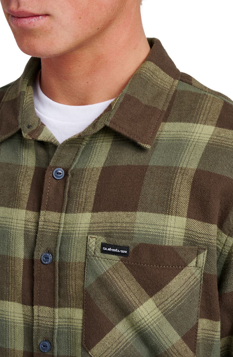 Quiksilver Penmar Check Cotton Flannel Button-Up Shirt, Alternate, color, Chocolate Brown