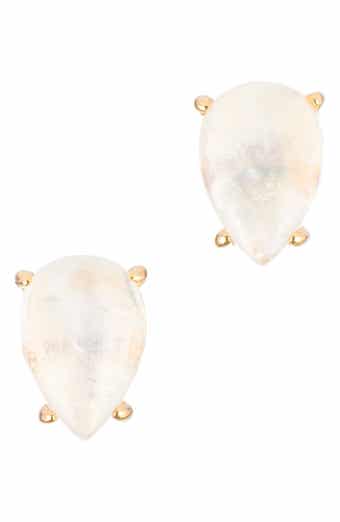 ADORNIA FINE Moonstone Pear Stud Earrings