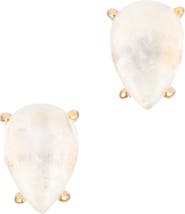 ADORNIA FINE Moonstone Pear Stud Earrings