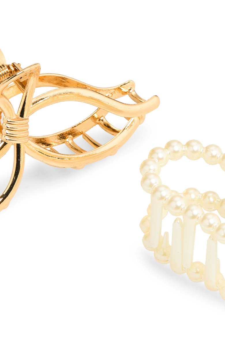 Capelli New York Kids' Assorted 2-Pack Claw Clip Set, Alternate, color, Gold Multi