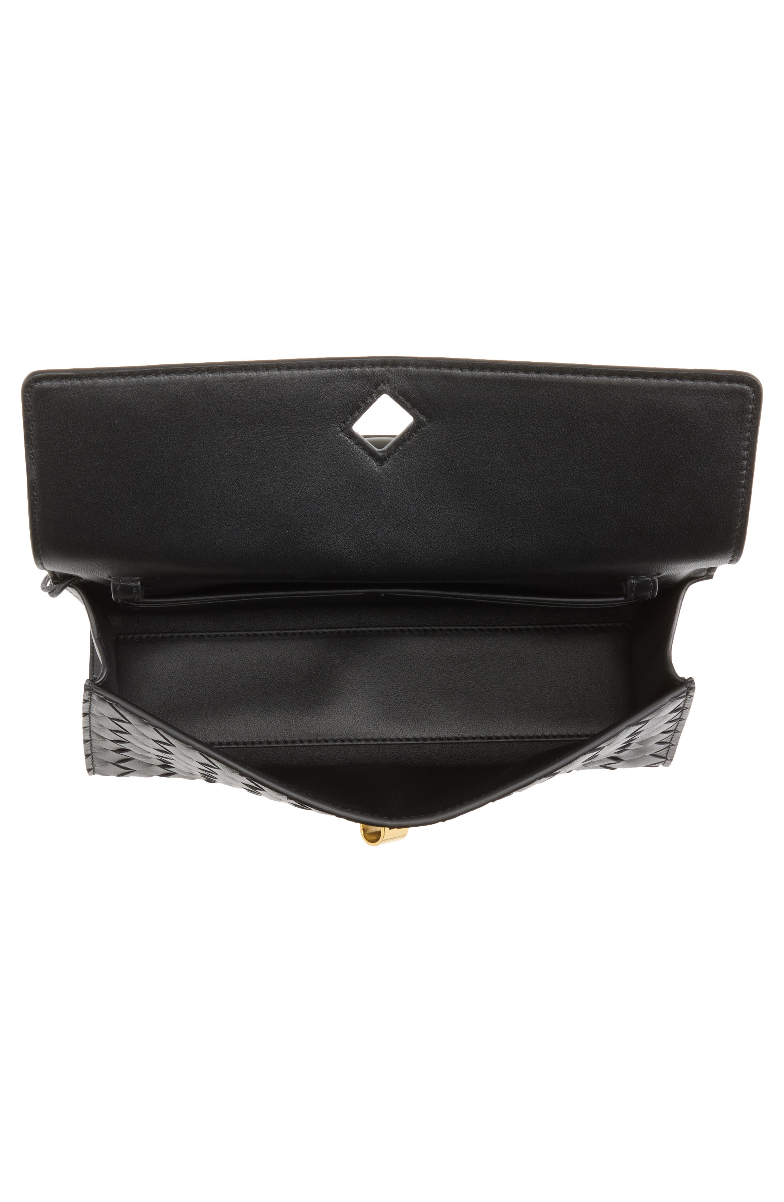 Andiamo Intrecciato Leather Top Handle Bag, Alternate, color, 1019 BLACK-M BRASS
