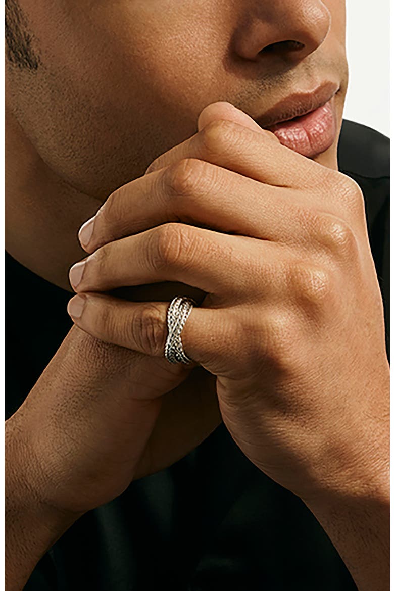 Icon Chevron Crossover Ring, 4.5mm, Alternate, color, SILVER