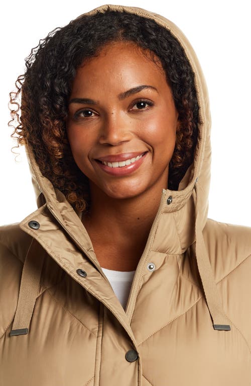 Gallery Water Resistant Quilted Hooded Vest In Brown