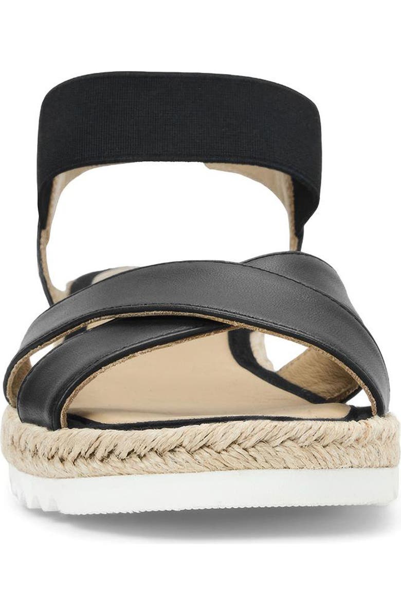 Aquatalia Almeria Weatherproof Slingback Espadrille Platform Wedge Sandal, Alternate, color, Black Leather