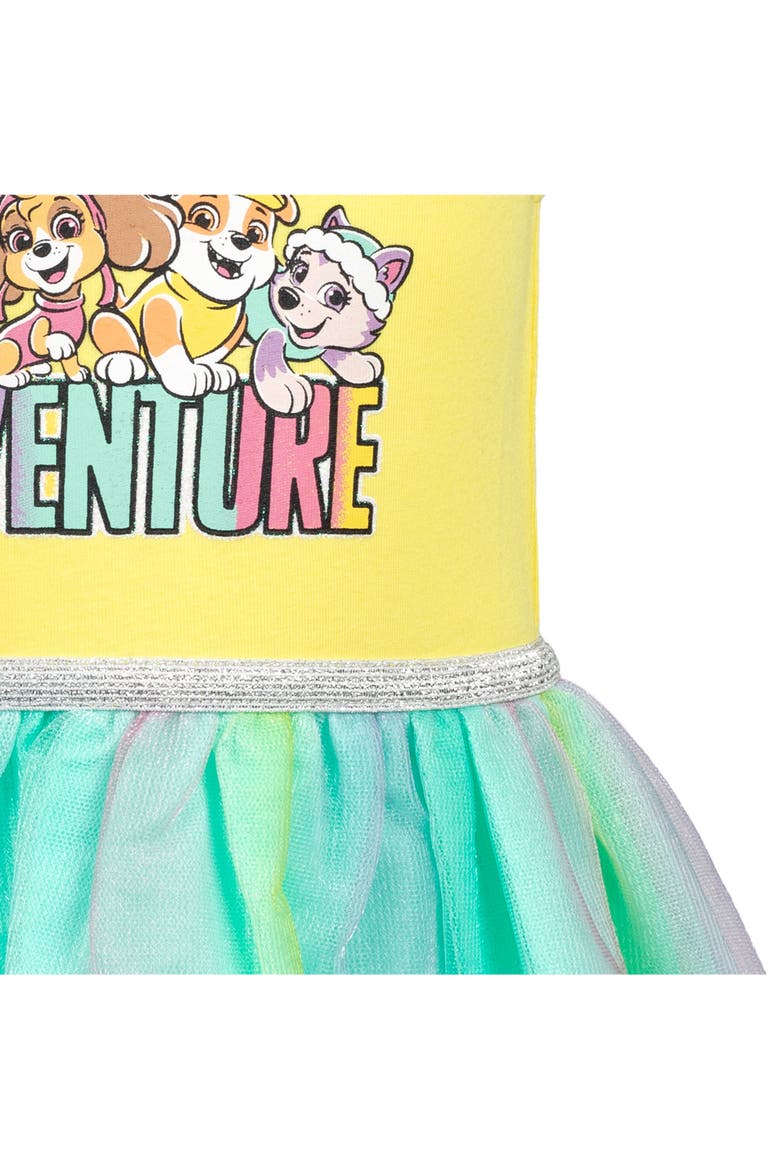 Short Sleeve Tutu Dress, Alternate, color, Yellow Multi