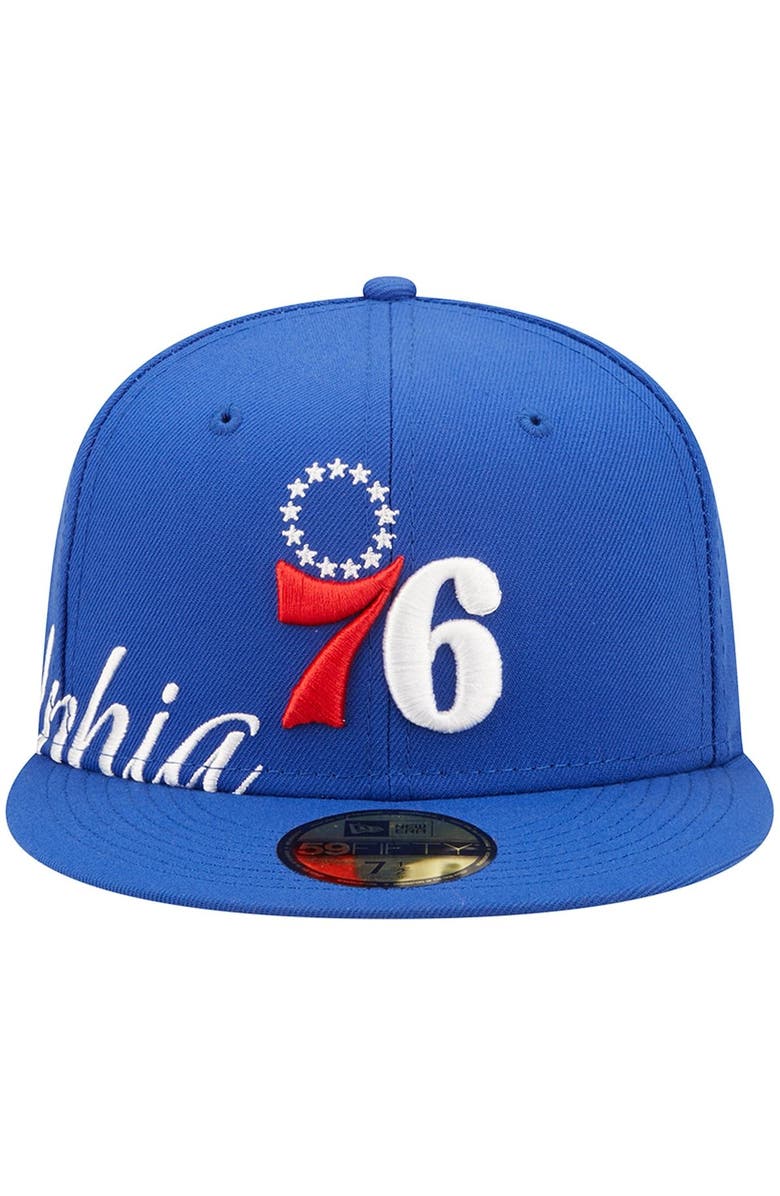 New Era Men's New Era Royal Philadelphia 76ers Side Split 59FIFTY Fitted Hat, Alternate, color, Royal