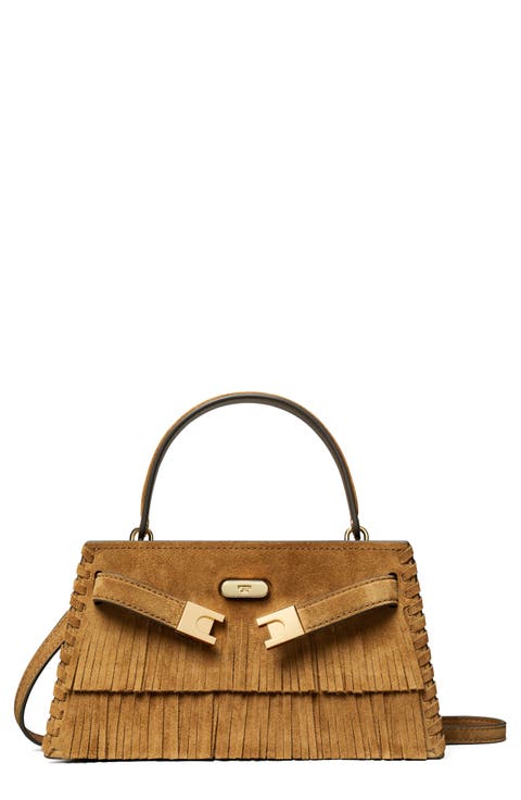 Petite Lee Radziwill Suede Fringe Double Bag