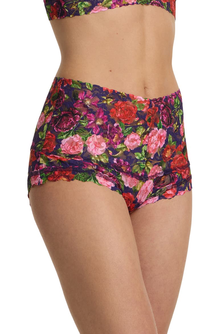 Printed Lace Boyshorts, Alternate, color, WINTERS TALE