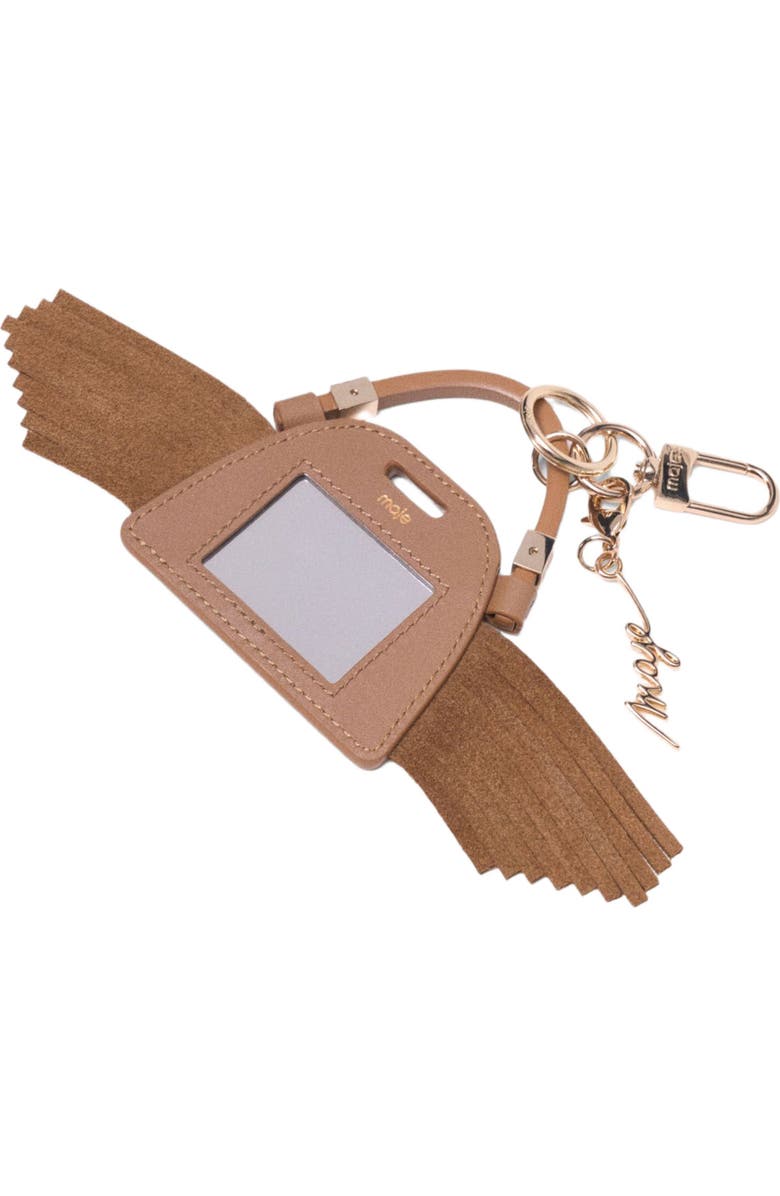 maje Miss M mini mirror bag charm, Alternate, color, Camel