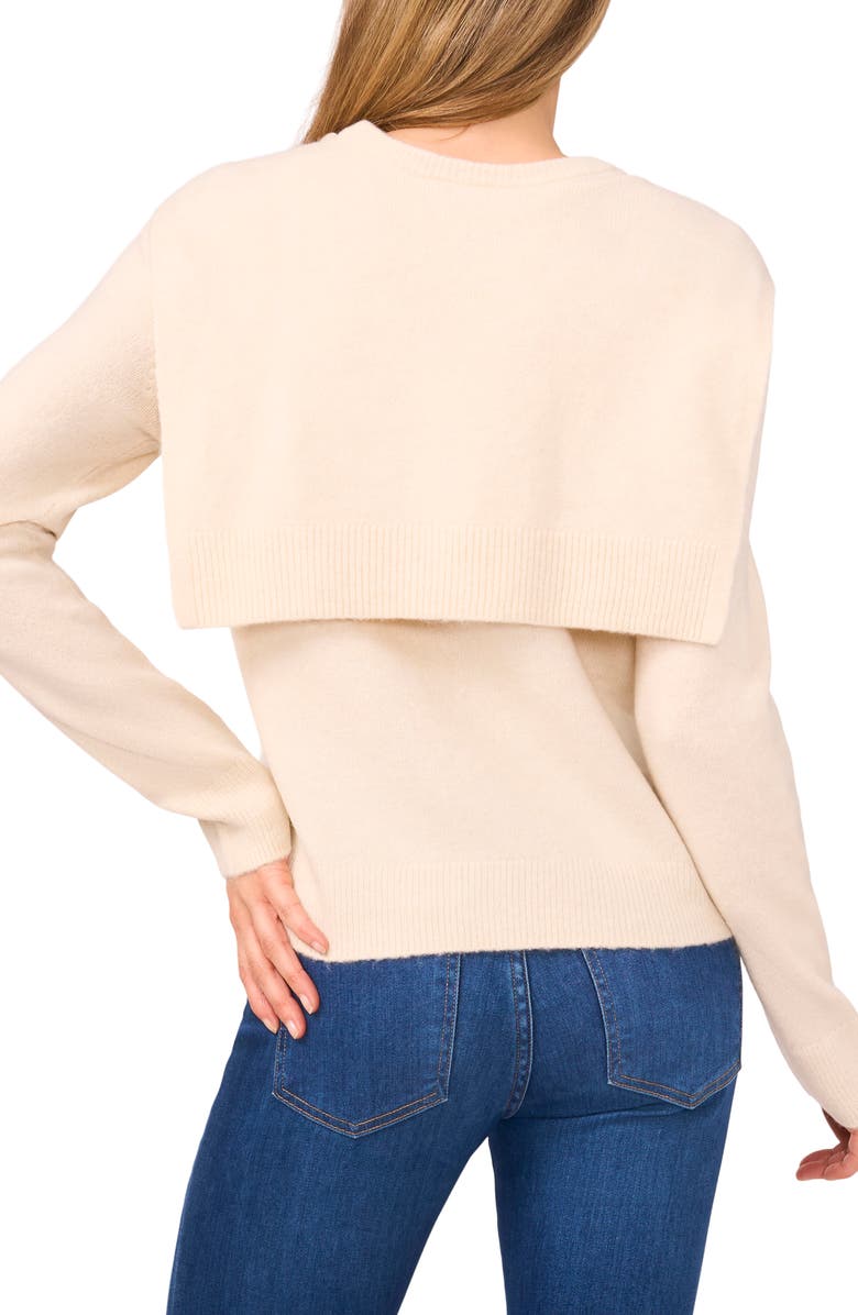 Halogen<sup>®</sup> Shoulder Wrap Detail Sweater, Alternate, color, Birch