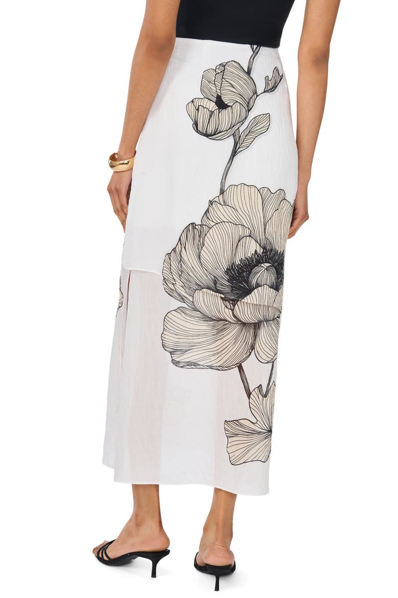 Semisheer Printed Skirt, Alternate, color, ULTRA WHITE