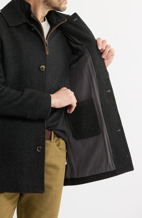 Jachs Herringbone Coat In Black