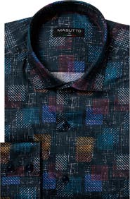 MASUTTO Rob Print Button-Up Long Sleeve Shirt